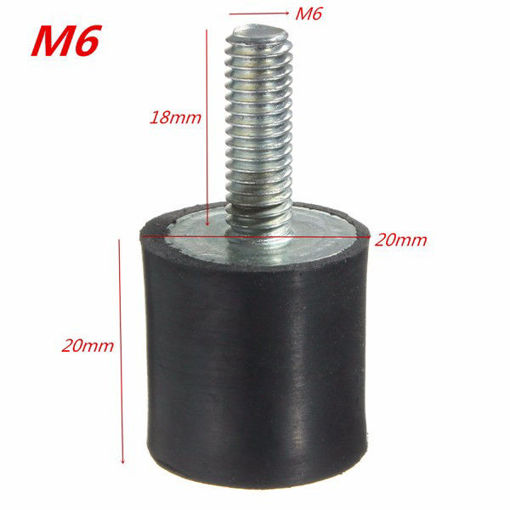 Picture of 4pcs M6 Rubber Mounts 20mm x 20mm Rubber Shock Absorber Rubber Vibration Isolator Mounts