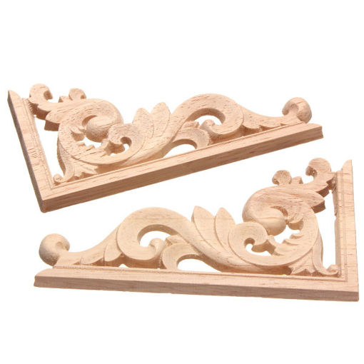 Immagine di 13*7CM Wood Carving Decal Corner Applique Frame for Wall Wardrobe Door Decoration