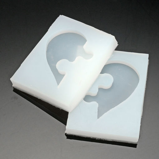 Immagine di DIY Jewelry Beading Casting Mold Silicone Clear Resin Crystal Mold Square Heart
