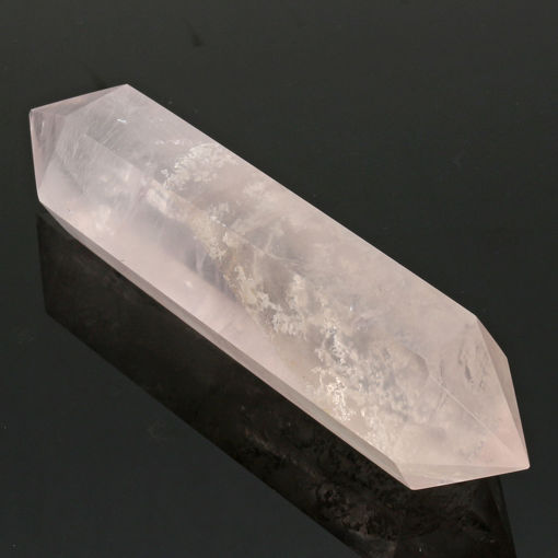 Immagine di 100% Natural Pink Rose Crystal Quartz Stone Point Double Terminated Wand Healing Desktop Decorations