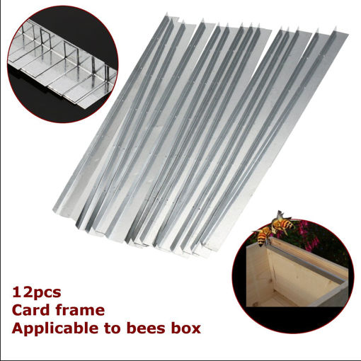 Picture of 12Pcs Galvanized Steel Bee Hive Beekeeping Brood Box Card Frame Runners 15 Inch Beekeeping Frame