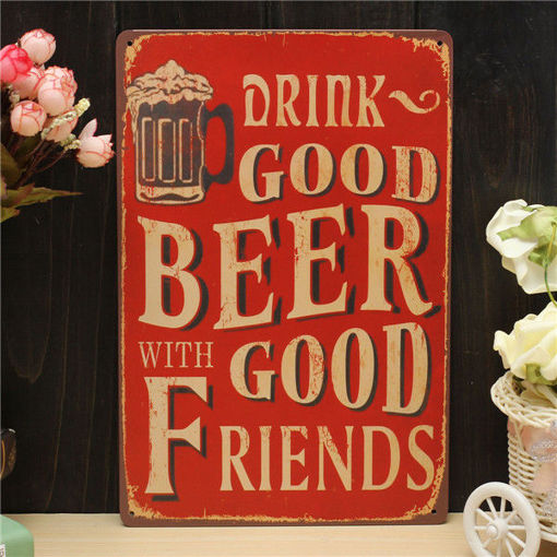 Picture of Beer Sheet Metal Drawing Metal Painting Tin Shop Pub Wall Tavern Poster Sign