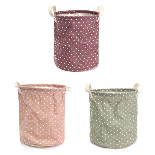 Immagine di 23*26cm Cotton Linen Storage Clothes Basket Laundry Hamper Daily Stuff Bag