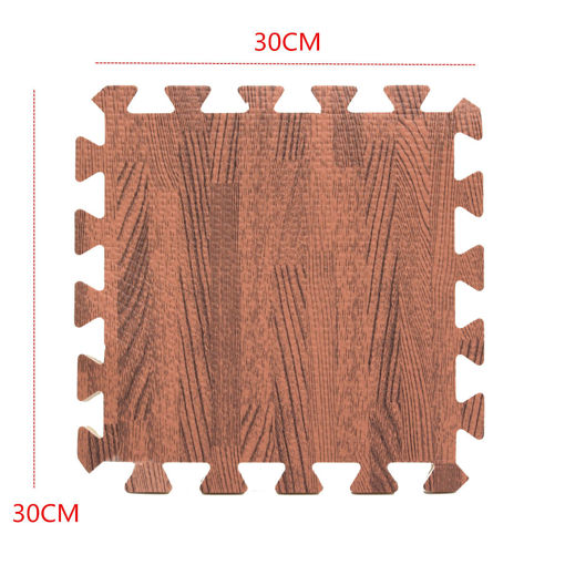 Picture of 1Pcs 31x31cm EVA Foam Brown Easy Cleaning Imitation Wood Kids Play Floor Mats Baby Play Mat