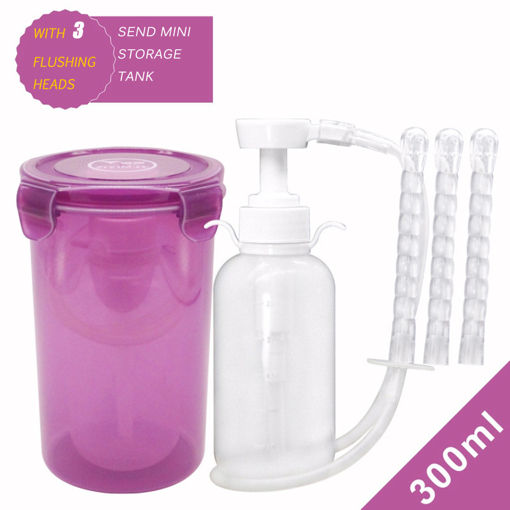 Immagine di Manual Press Pump Bottle Portable Bidet Enema Douche Bulb Vaginal Anal Cleansing Supply 600ml