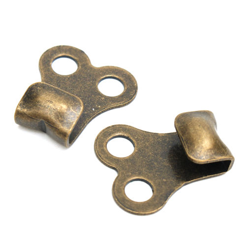 Immagine di 10 Set Gunmetal Boot Hooks Lace Fittings with Rivets for Camping Hiking Climbing