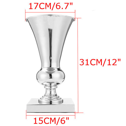 Picture of 31cm Iron Luxury Flower Vase Display Wedding Table Centrepiece Home Party Decor Silver