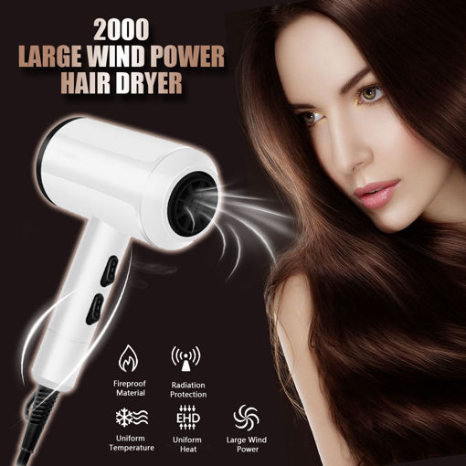 Immagine di Professional 2200W Wind Hair Dryer w/ Diffuser & 5 Speed Switch Salon Styler