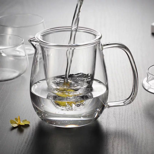 Immagine di 500ml Glass Teapot Infuser Filter Herbal Tea Pot Leaf Strainer Kettle